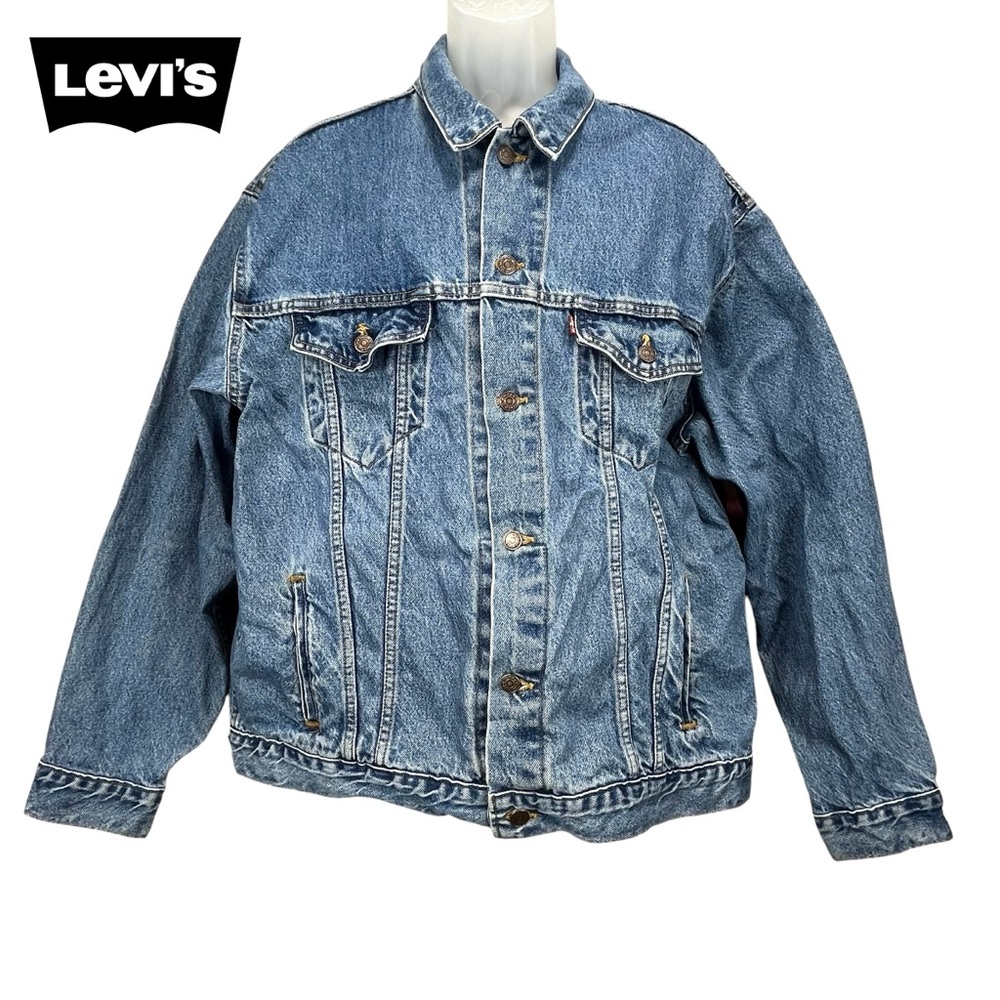 Levi's Men's XL Vintage 90s Blue Denim Trucker Jacket 100% Cotton Made in USA